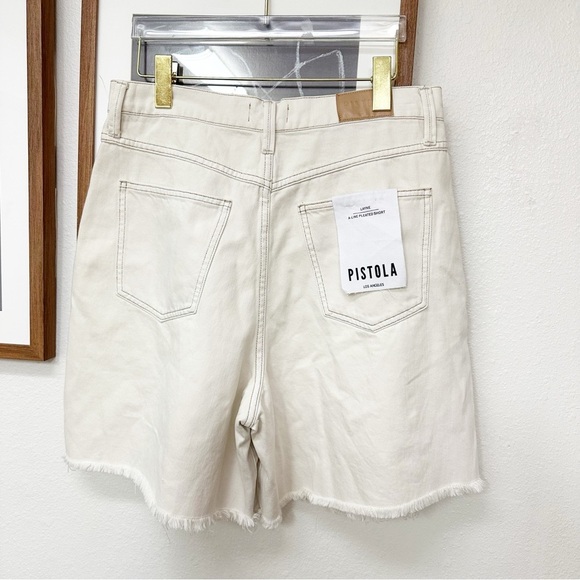 NWT Pistola Layne Pleated High Waist A-Line Denim Shorts - Picture 10 of 10